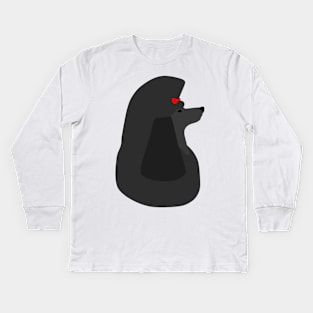 SimpliciTee Poodle - Black Kids Long Sleeve T-Shirt